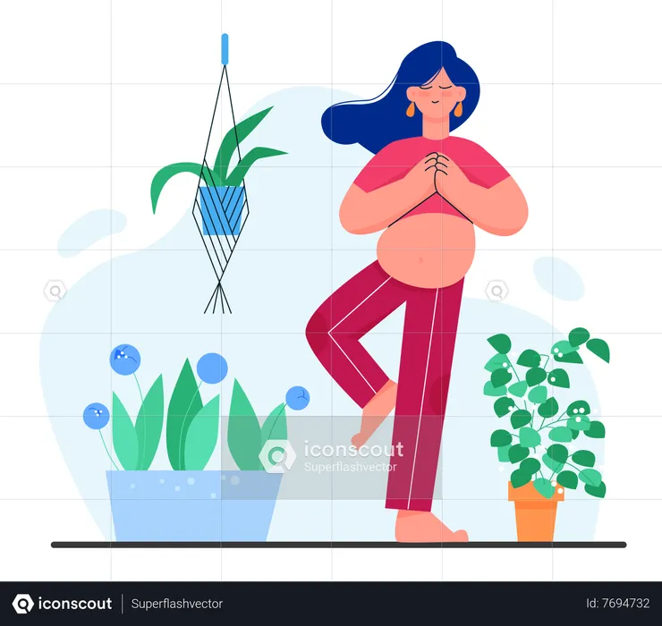 Pregnancy Yoga Exercises  Illustration