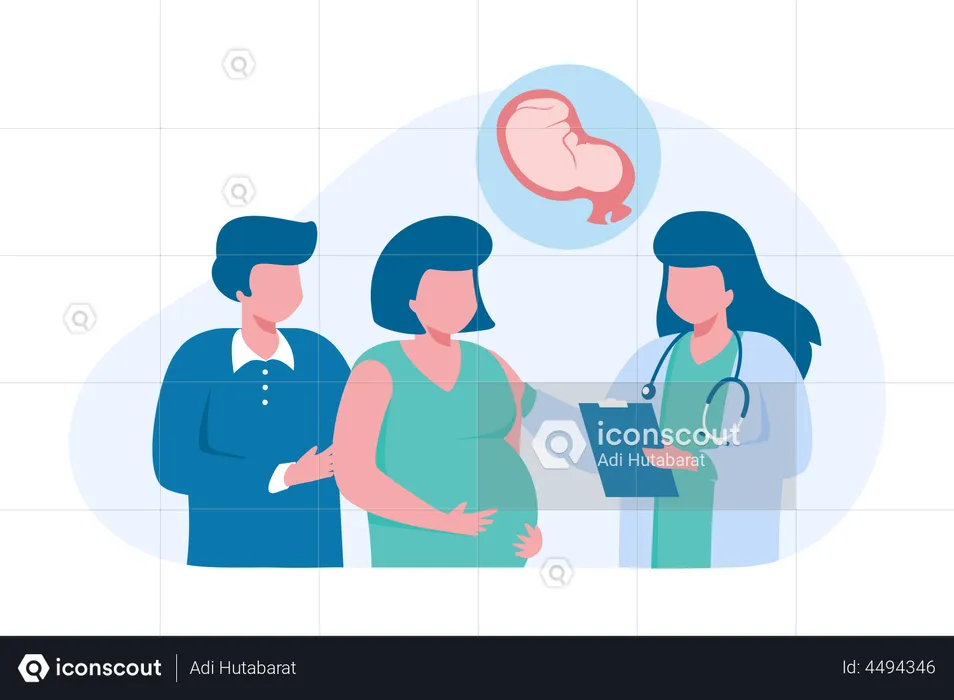 Pregnant checkup  Illustration