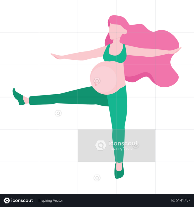 Pregnant female doing exercise Illustration