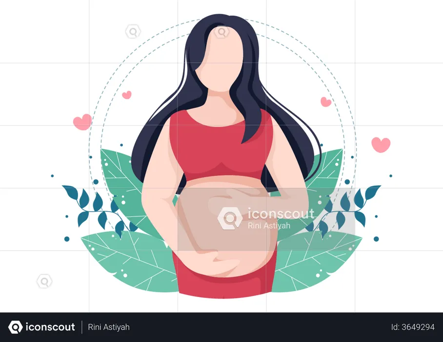Pregnant Girl  Illustration