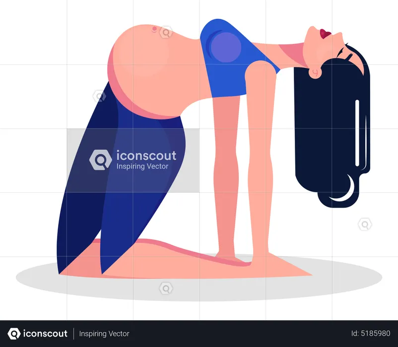 Pregnant lady doing workout  Illustration