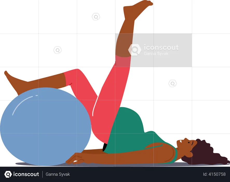 Pregnant lady doing yoga  Illustration