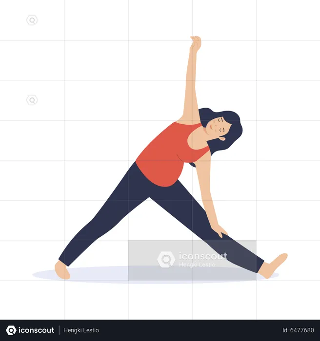 Pregnant mother in yoga pose  Illustration