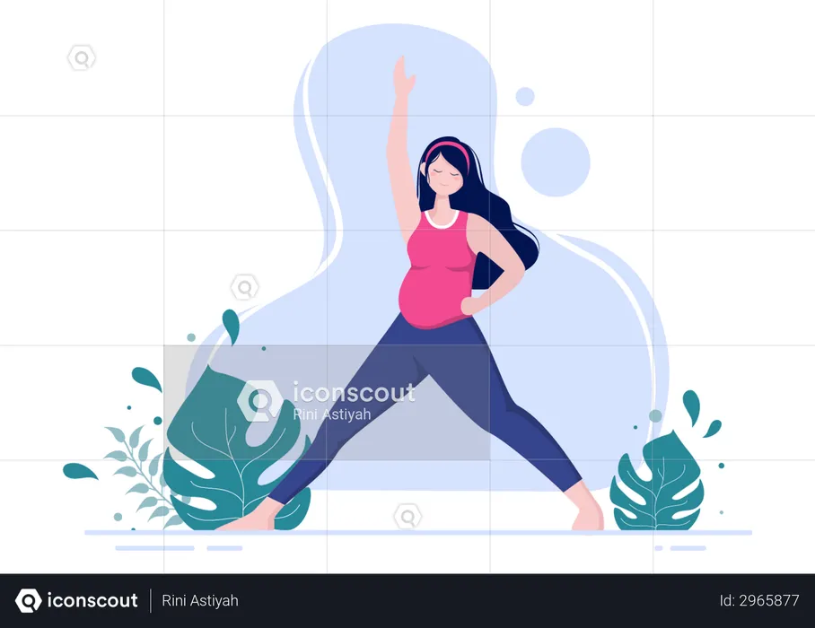 Pregnant Woman Doing Exercise  Illustration