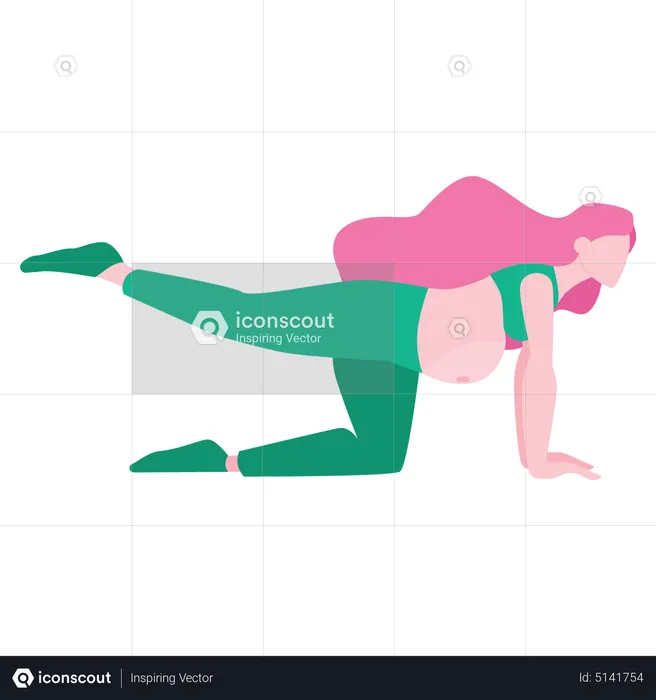 Pregnant woman doing exercise  Illustration