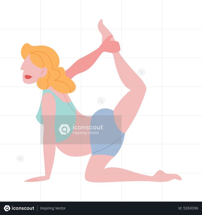 Pregnant woman doing gym exercise Illustration