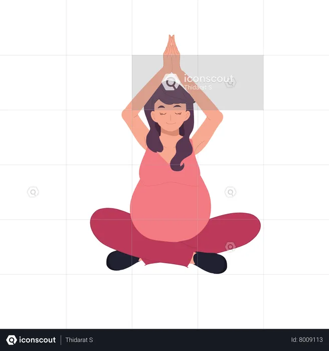 Pregnant Woman doing Meditation  Illustration