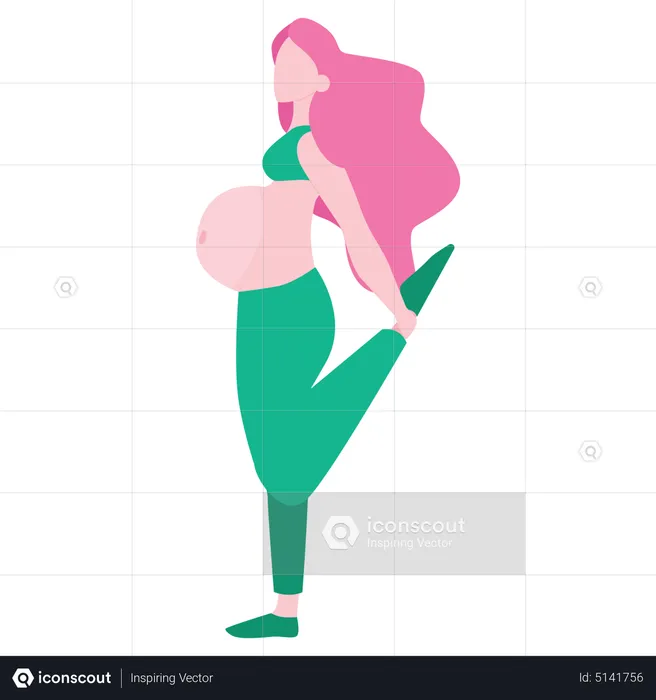 Pregnant woman doing workout  Illustration