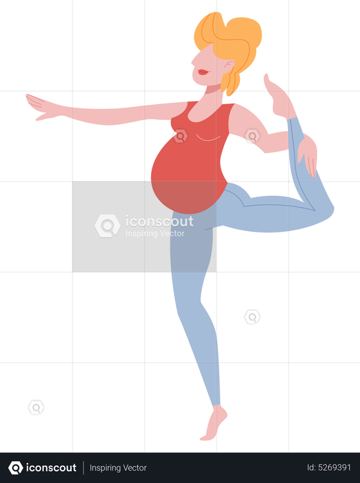 Pregnant woman doing workout Illustration