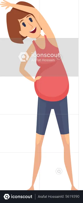 Pregnant woman doing workout  Illustration