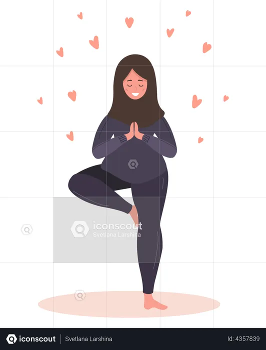 Pregnant Woman doing yoga  Illustration