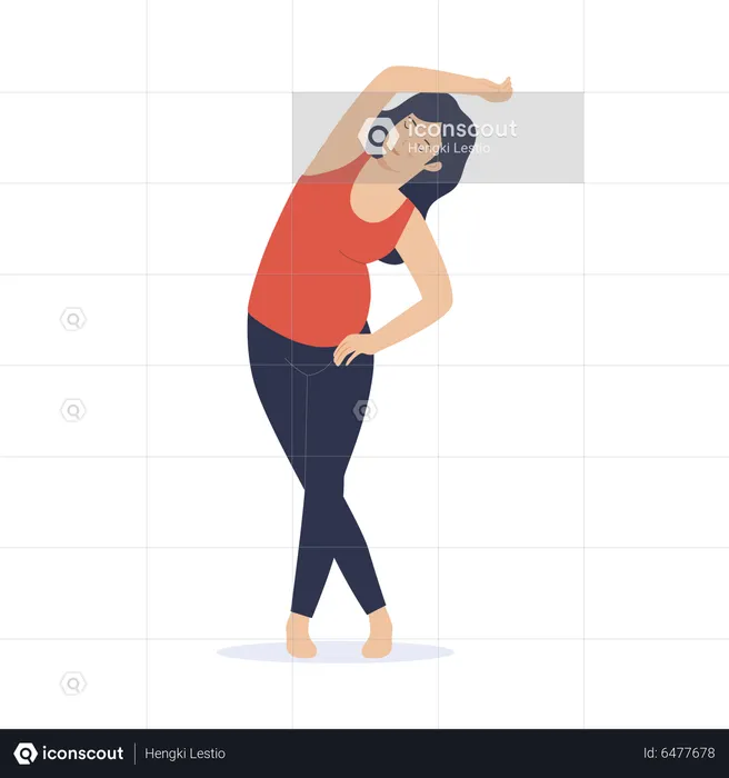 Pregnant woman doing yoga exercise  Illustration
