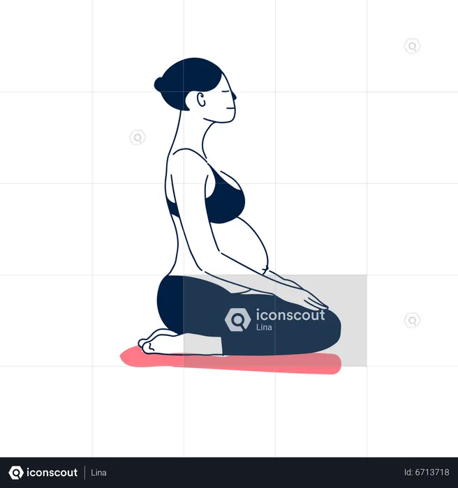 Pregnant Woman doing Yoga exercise  Illustration