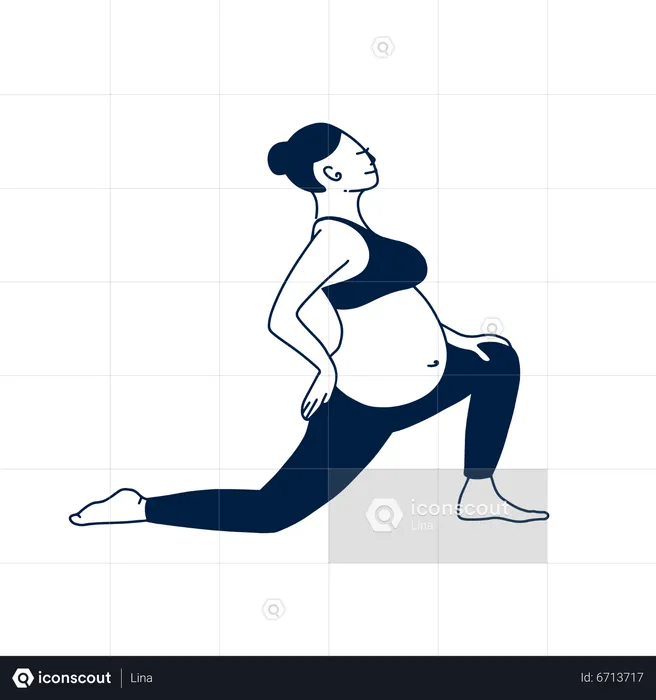 Pregnant Woman doing Yoga exercise  Illustration