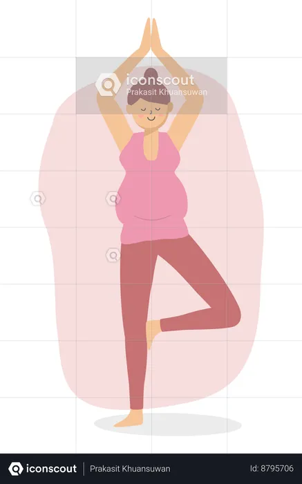 Pregnant woman doing yoga  Illustration