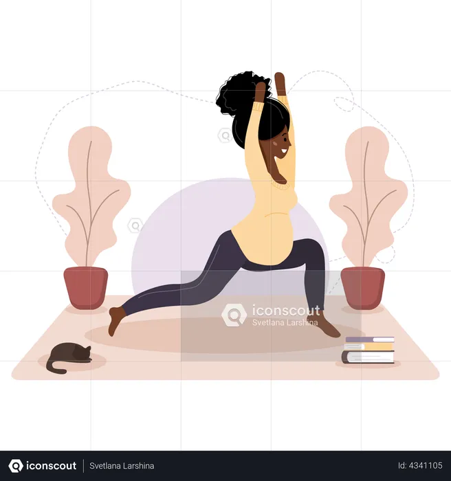 Pregnant woman doing yoga  Illustration