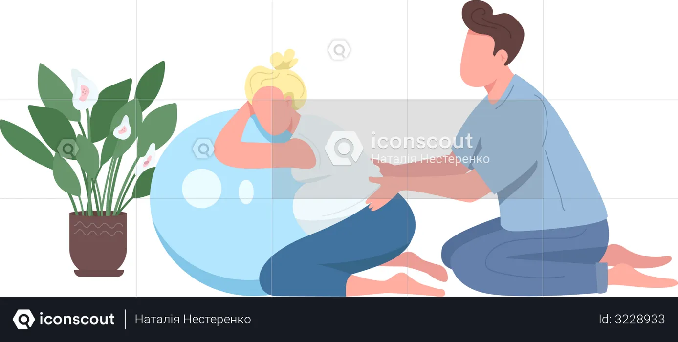 Pregnant woman fitness  Illustration