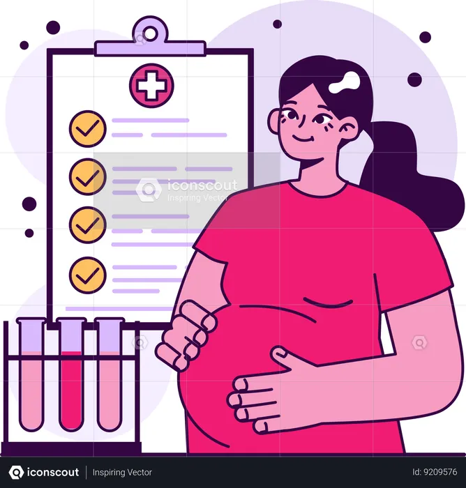 Pregnant woman having medical check up  Illustration