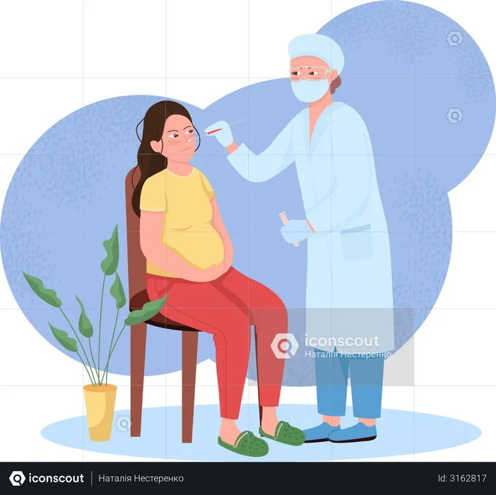 Pregnant woman health checkup  Illustration