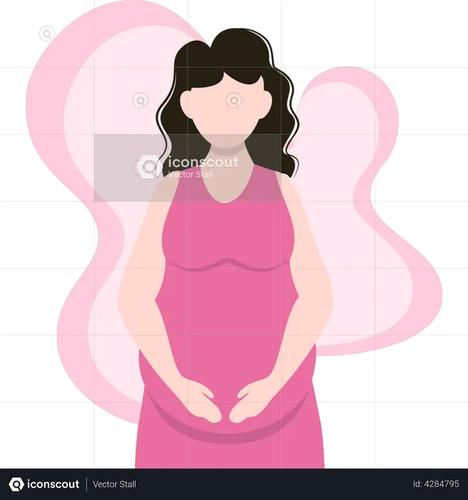 Pregnant woman is standing  Illustration