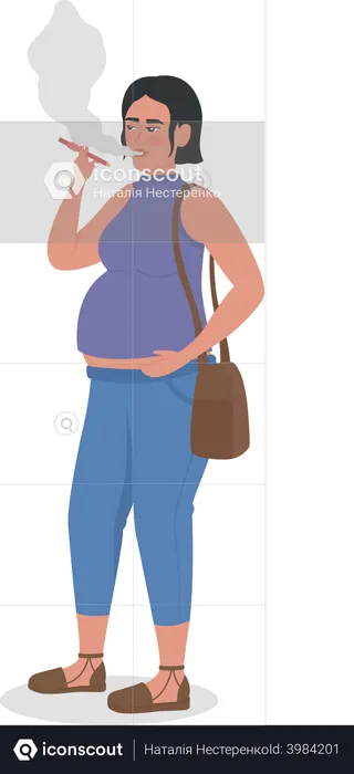 Pregnant woman smoking  Illustration