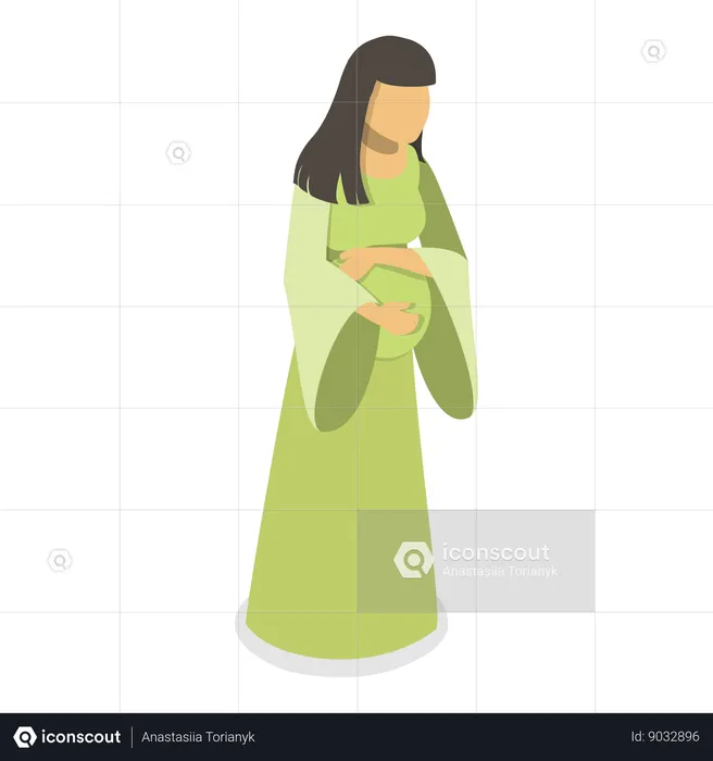 Pregnant woman standing  Illustration