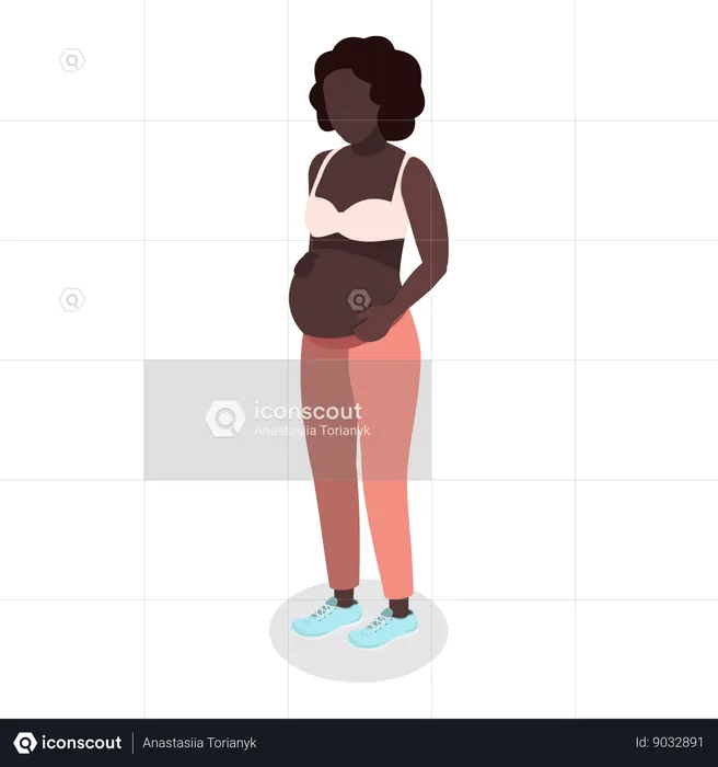 Pregnant woman standing  Illustration