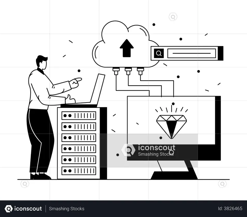 Premium hosting  Illustration