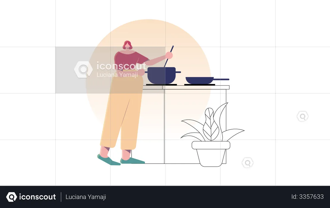 Preparing food  Illustration