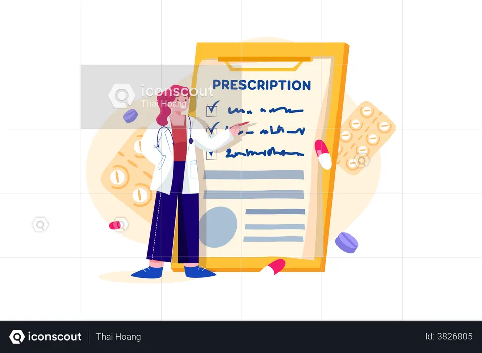 Prescrição médica  Ilustração