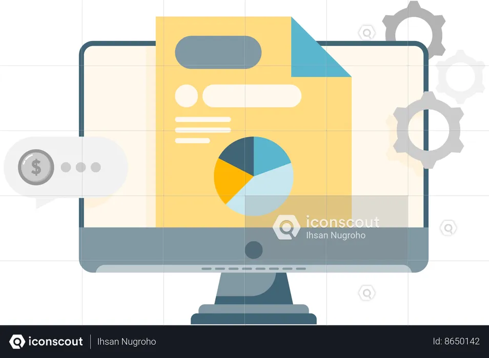 Presentation using a pie chart  Illustration