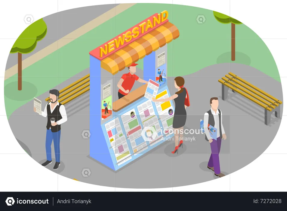 Pressekiosk  Illustration