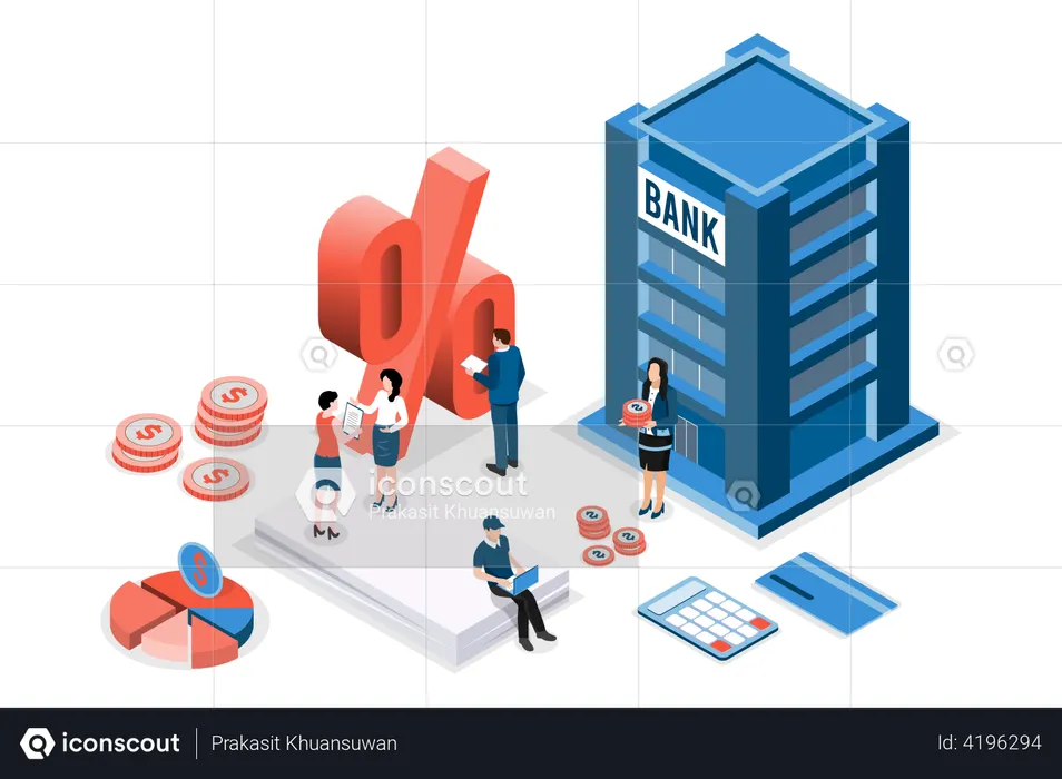 Préstamo hipotecario bancario  Ilustración