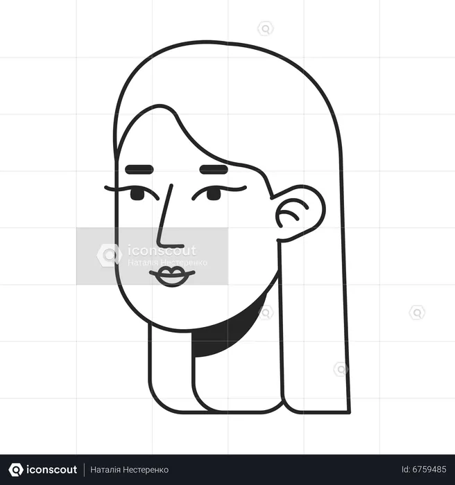 Pretty girl with long hair  Illustration