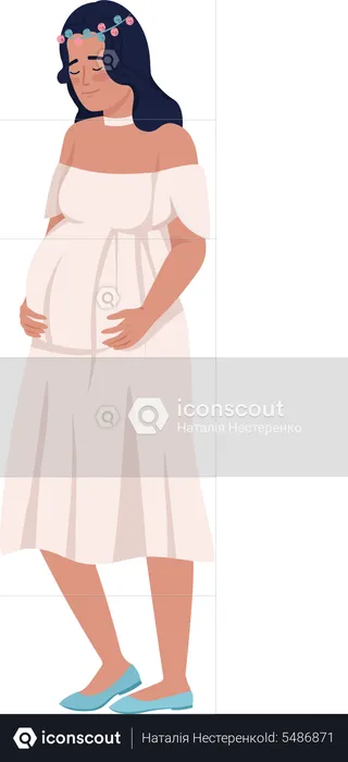Pretty pregnant lady  Illustration