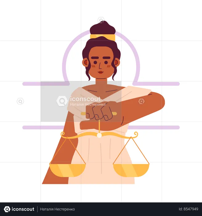 Pretty woman holding measurement scales  Illustration