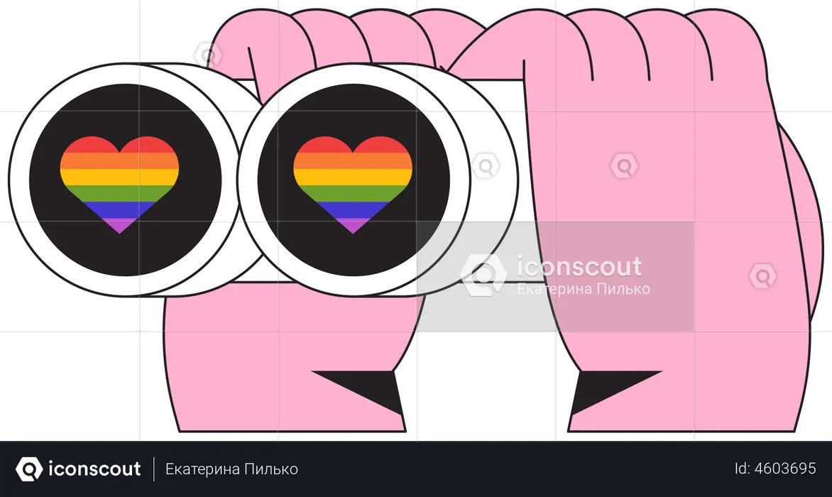 Pride month binocular  Illustration