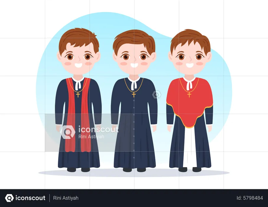Priests standing  Illustration