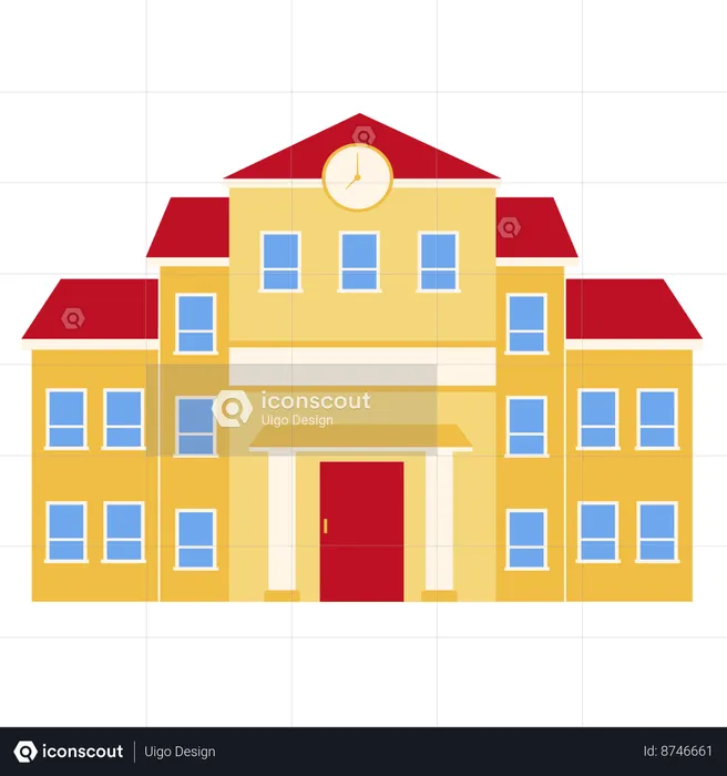 Primary School Building  Illustration