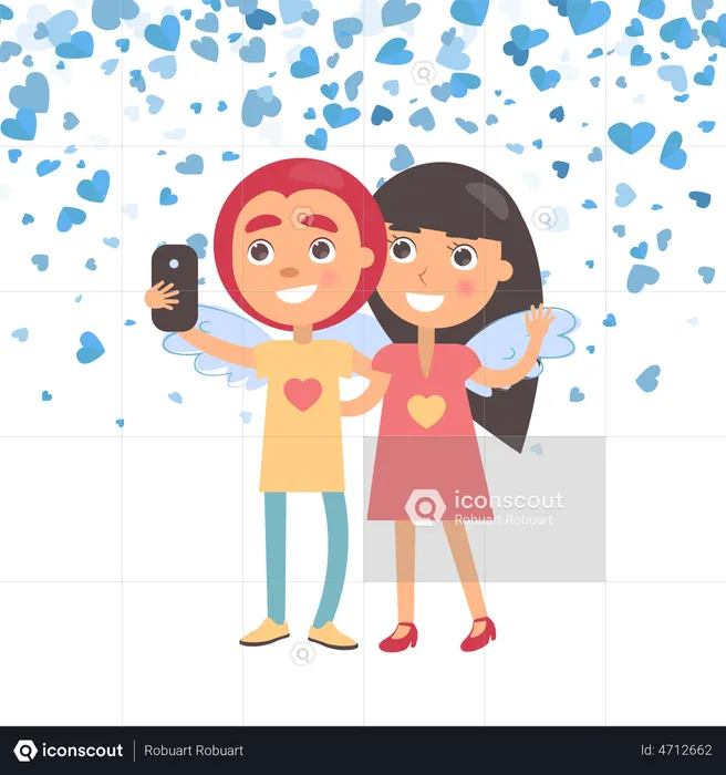 Primeiro encontro adolescente  Ilustração