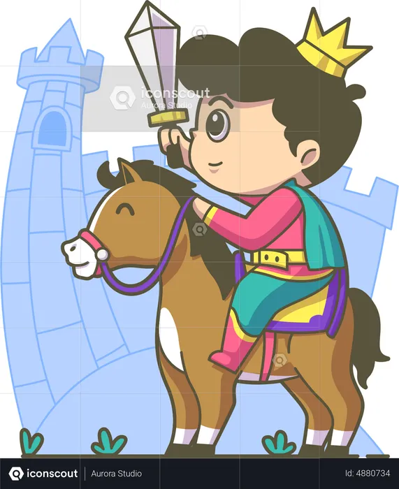 Prince with Horse  Illustration