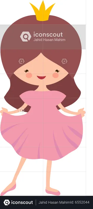 Princesinha fofa com coroa  Ilustração