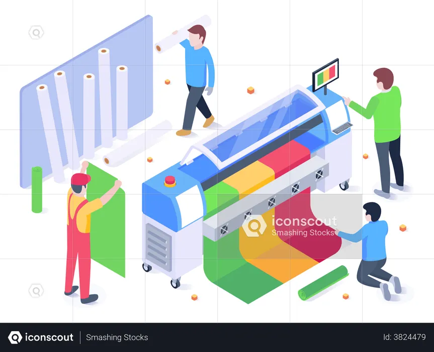 Printing Machine  Illustration