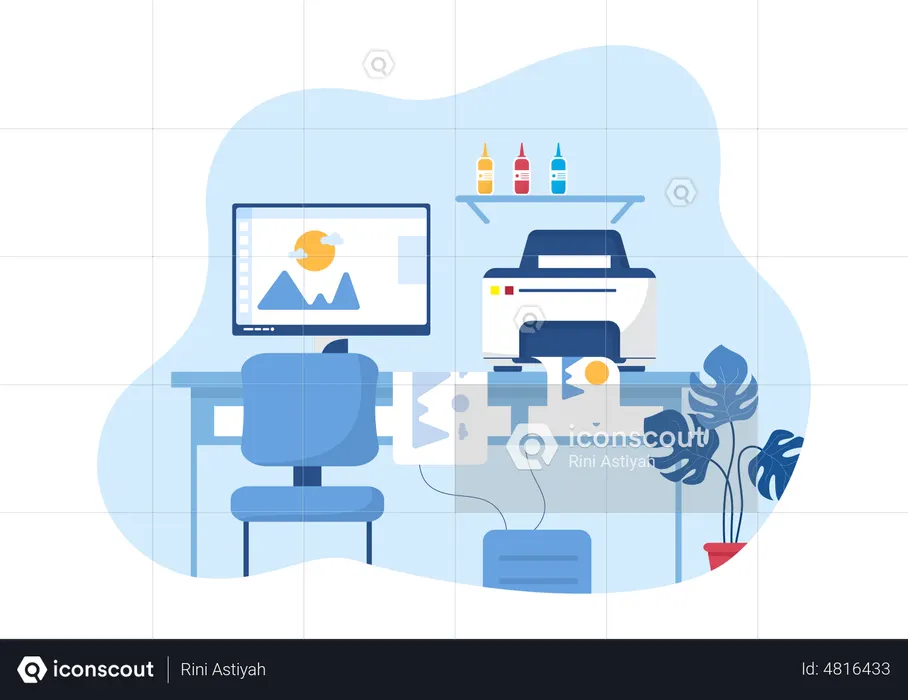Printing Shop  Illustration