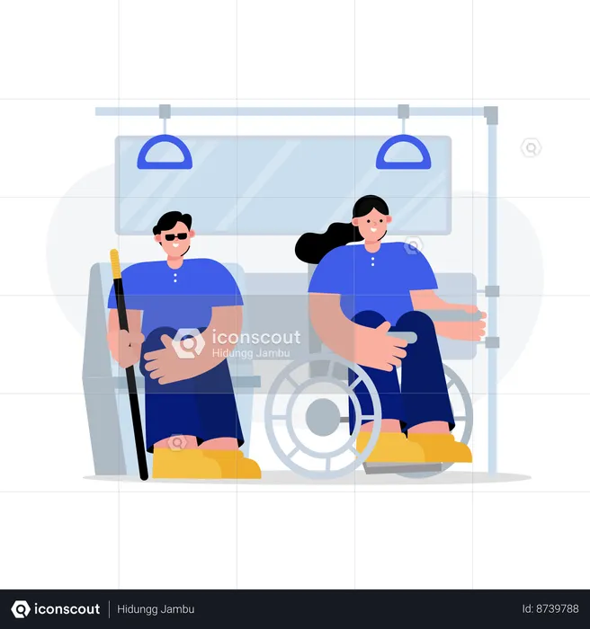 Priority seats for disabled people on public transportation  Illustration
