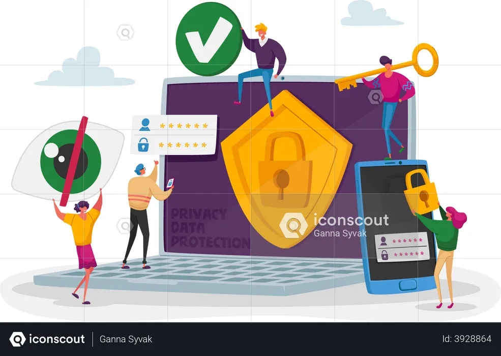 Privacy data protection  Illustration