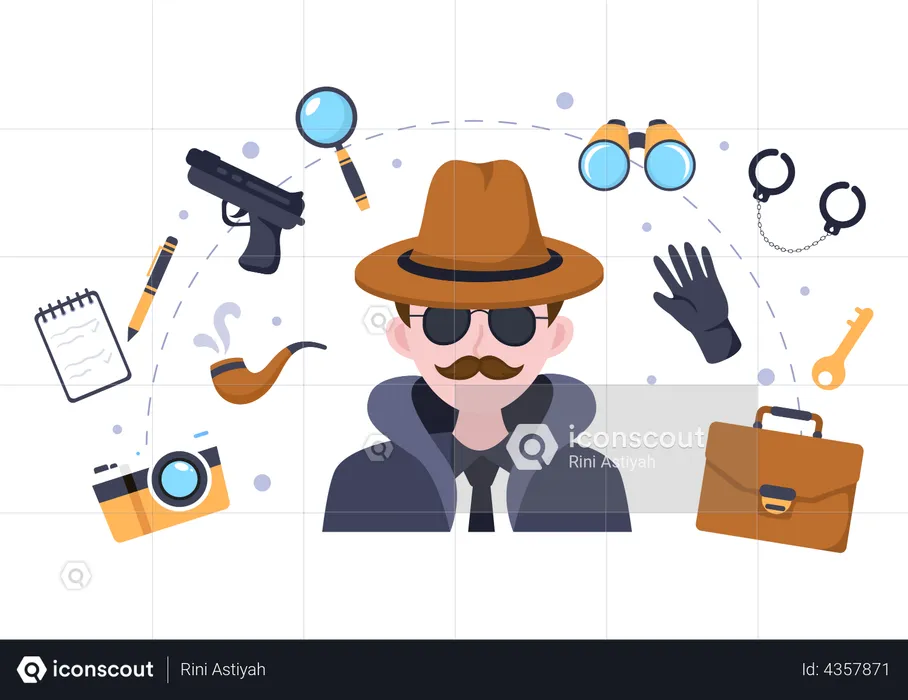 Private Investigator or Detective  Illustration