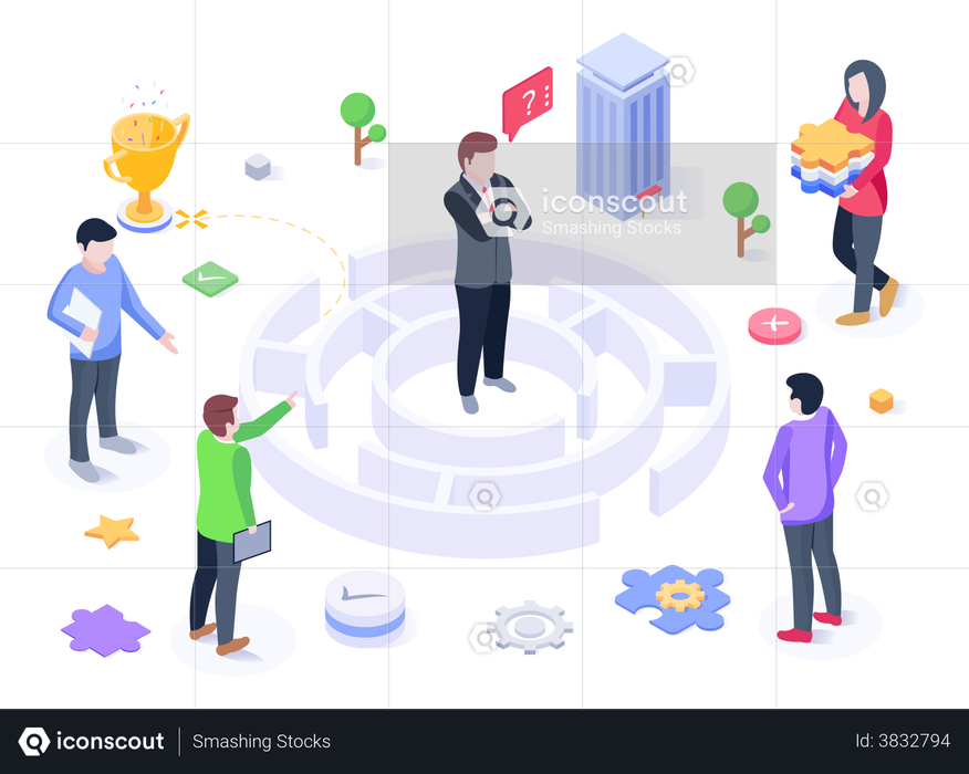 Best Premium Problem Solving Illustration download in PNG & Vector format