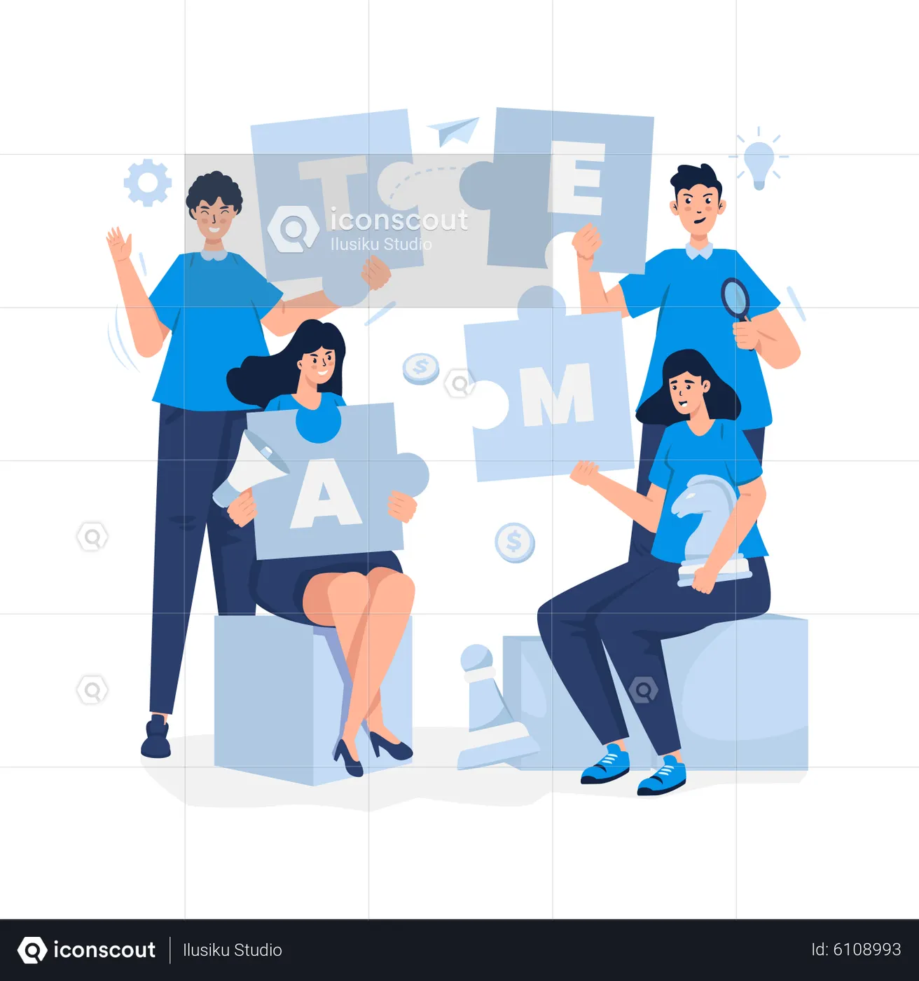 Best Problem solving Illustration download in PNG & Vector format