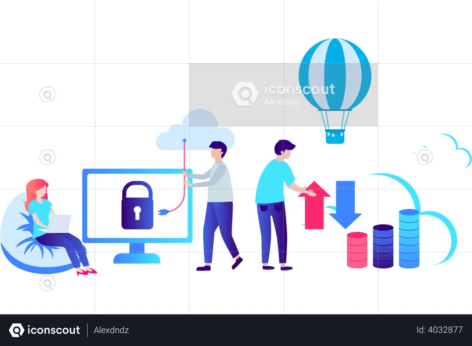 Procesamiento de datos en la nube  Ilustración